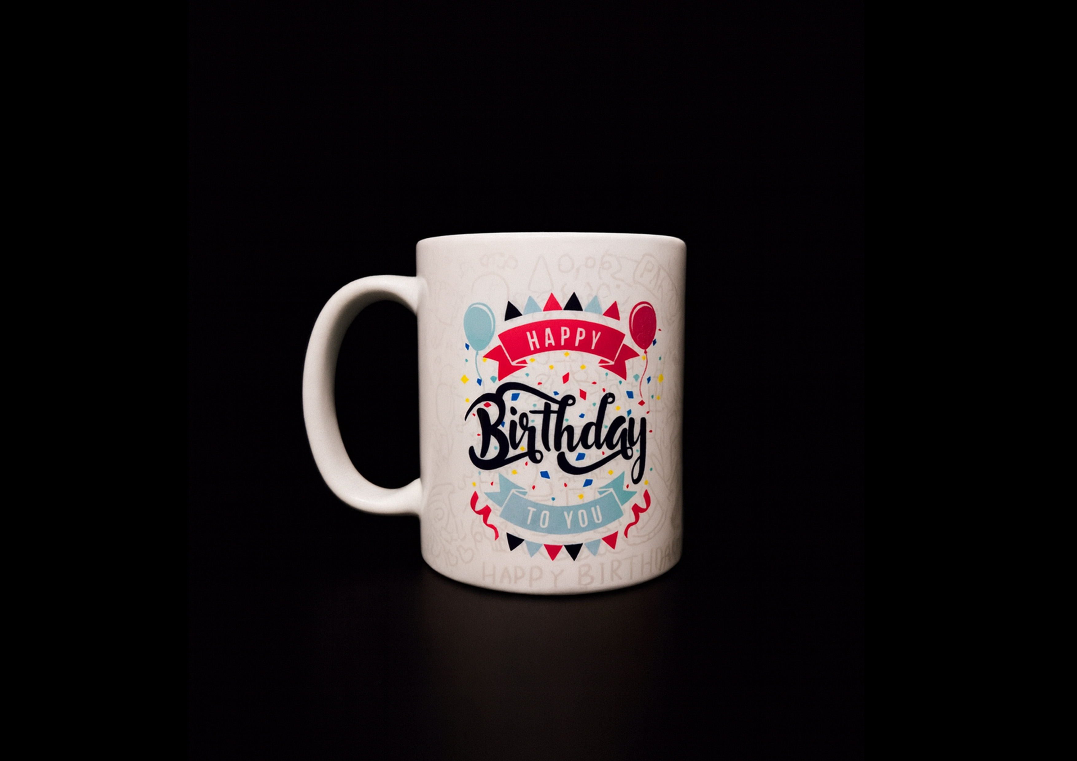 Printed mugs on desk